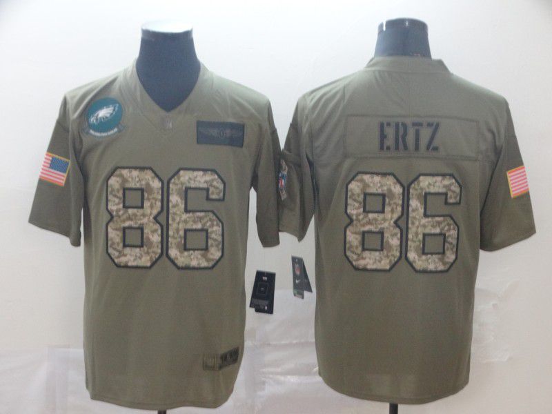 Men Philadelphia Eagles #86 Ertz Camo Nike Olive Salute To Service Limited NFL Jersey